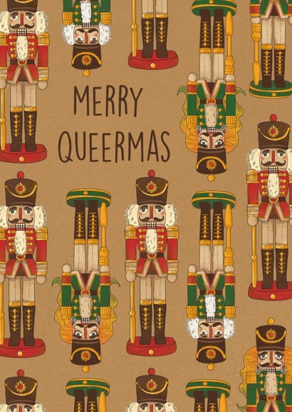 Funny Christmas Card – Nutcrackers – Merry Queermas created by Kasia Cards