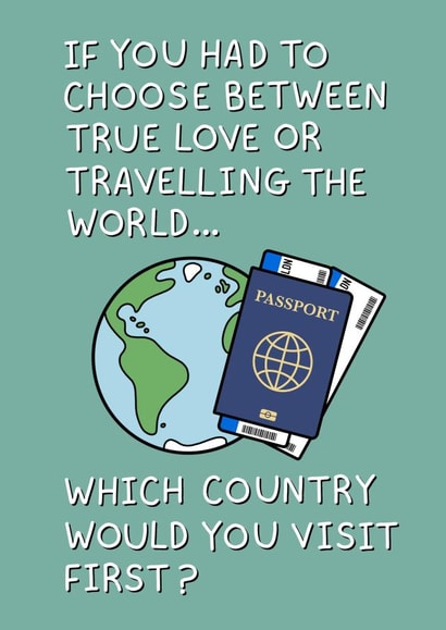 Funny Leaving Card - Passport - Which Country Would You Visit First? created by That Little Map Shop