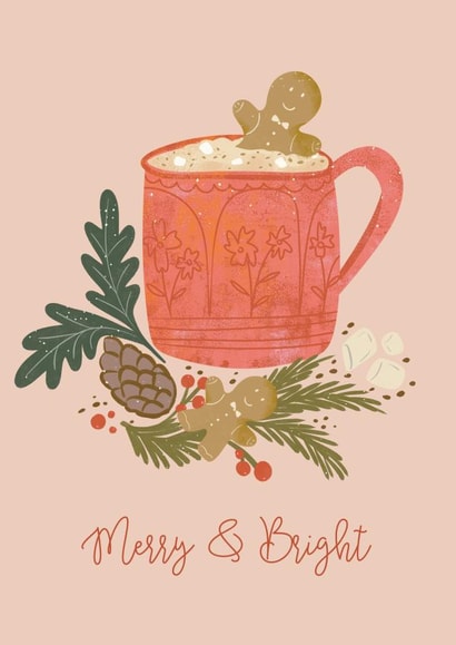 Cute Christmas Card - Hot Chocolate - Gingerbread Biscuits created by Nikita Jariwala