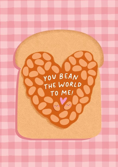 Funny Valentines Card - Beans On Toast - Pun created by Studio Mads
