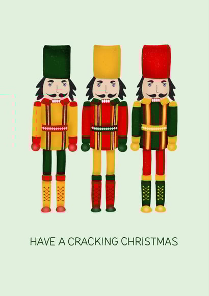 Pun Christmas Card - Have A Cracking Christmas - Nutcrackers created by Studio Sage UK