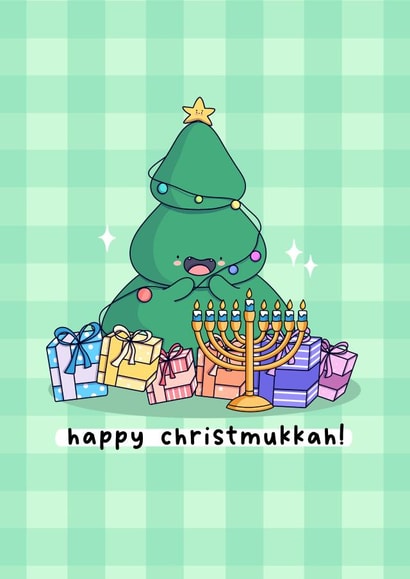Cute Hanukkah Card - Christmukkah - Presents created by Rosalie Perl