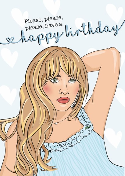 Fun Birthday Card - Sabrina Carpenter - Please, Please, Please Have A Happy Birthday created by Rulu
