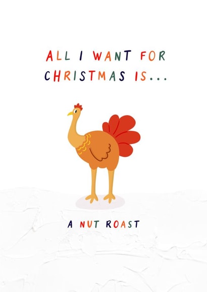 Cute Christmas Card - Nut Roast - Vegan created by Stilus 