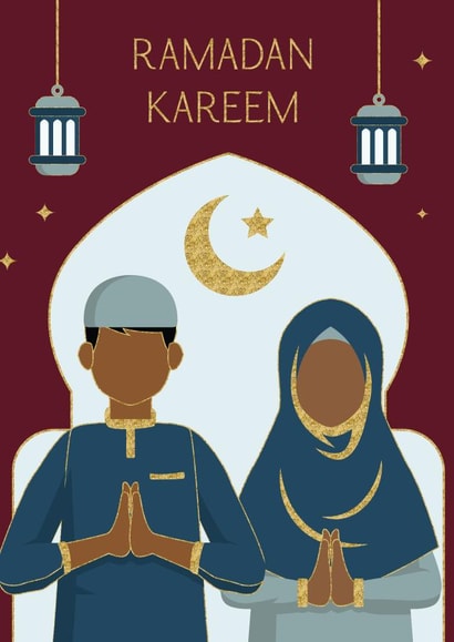 Pretty Ramadan Card - Ramadan Kareem - Prayer created by Anoela Cards