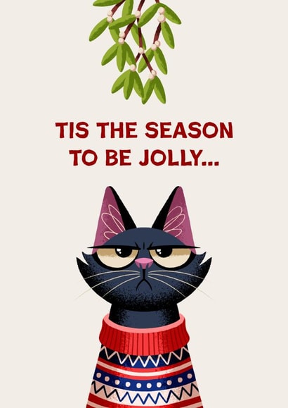 Funny Christmas Card - Grumpy Cat - Tis The Season To Be Jolly... created by Folio | Ian Owen