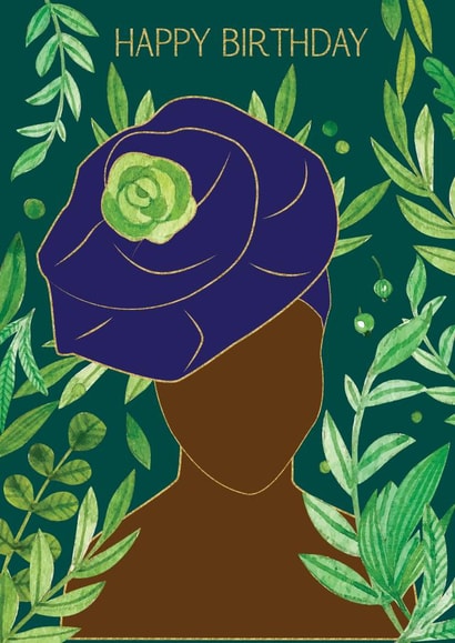 Classic Birthday Card - Nigerian Woman - Gele Headtie created by Rich Girl Paper