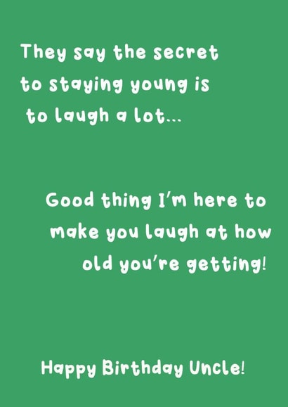 Funny Birthday Card - For Uncle - Old Age created by @Laura Lonsdale Designs