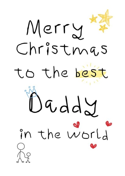 Cute Christmas Card - For Dad - Kids Handwriting created by Delicate Point of View