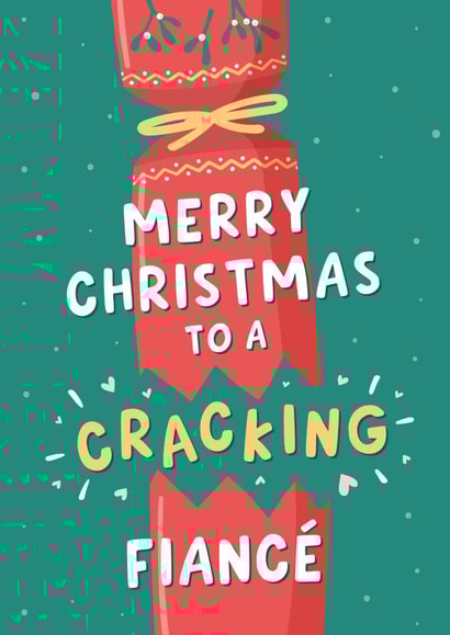 Cute Christmas Card - For Fiancé - Christmas Cracker created by Fliss Muir