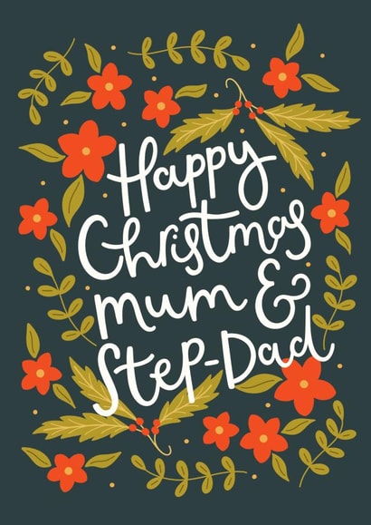 Pretty Christmas Card - Mum And Step Dad - Festive Florals created by Abbie Imagine