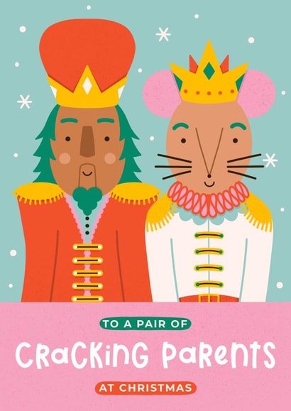 Cute Christmas Card - For Parents - Nutcracker And Mouse created by Joanne Hawker