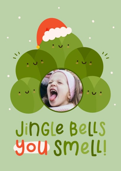 Cute Christmas Card - Jingle Bells - Sprouts - Farts created by Joanne Hawker