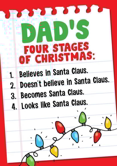 Funny Christmas Card - For Dad - Four Stages Of Christmas created by Eskimo Kiss Designs