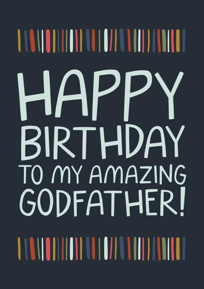 Classic Birthday Card - For Godfather - Typography created by Laurent Collective
