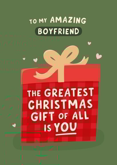 Cute Christmas Card - For Boyfriend - Greatest Gift created by Fliss Muir