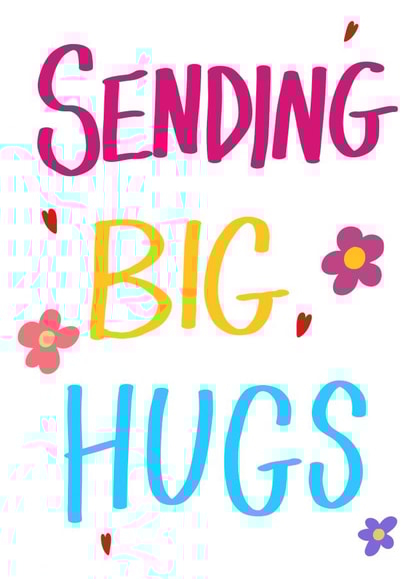 Sweet Thinking Of You Card - Sending Big Hugs - Hearts created by AJL Designs