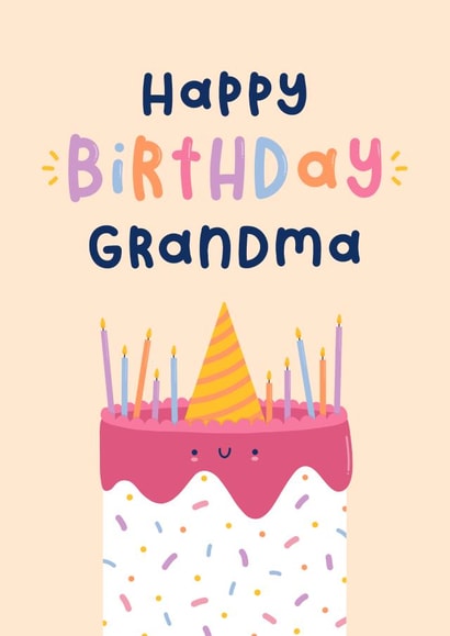 Cute Birthday Card - For Grandma - Sprinkles Cake created by Joanne Hawker