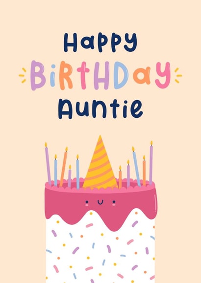 Cute Birthday Card - For Auntie - Sprinkles Cake created by Joanne Hawker
