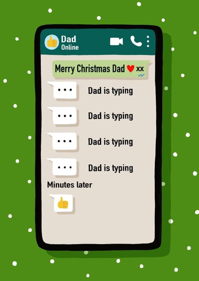 Funny Christmas Card - Dad Texting - Thumbs Up created by Nicola Watson
