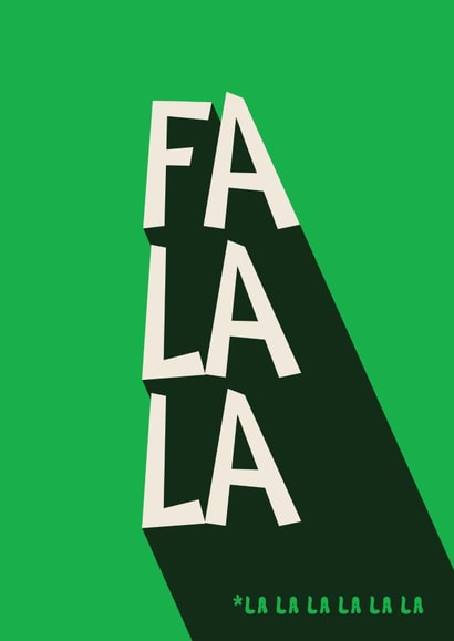 Fun Christmas Card - Falala - Typography created by Bev O'Connor || @oconnordesign