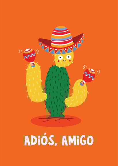 Funny Leaving Card - Adiós Amigo - Cactus created by Lucy Maggie Designs