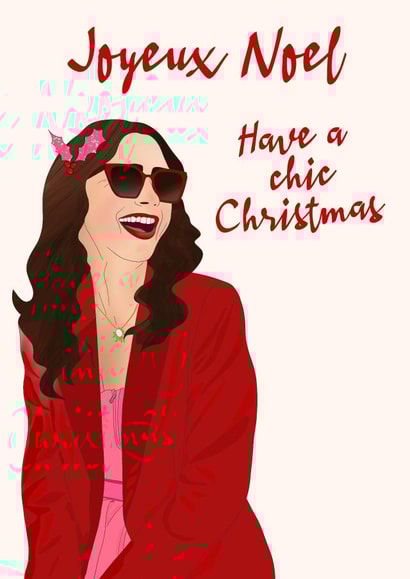 Pretty Christmas Card - Emily In Paris - Joyeux Noel created by Lisa Wardle
