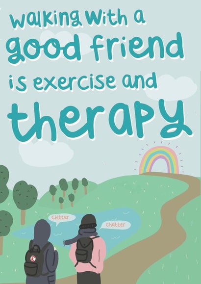 Cute Just Because/Love & Friendship Card - Walking With A Good Friend - Rainbow created by Belly Flops 