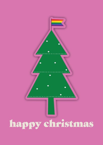 LGBTQ+ Christmas Card - Christmas Tree - Pride Flag created by Studio 69