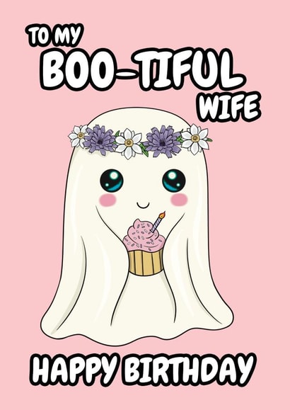 Cute Birthday Card - For Wife - Ghost created by @Cupsie's Creations