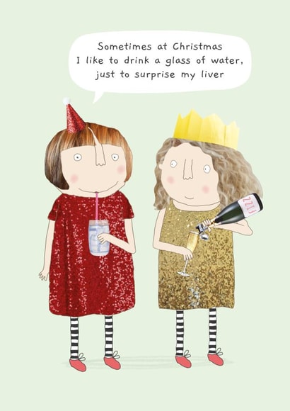 Funny Christmas Card - Drinking Joke - Surprise My Liver created by Rosie Made A Thing