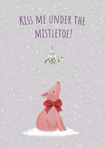 Cute Christmas Card - Pig - Mistletoe created by JodieArt