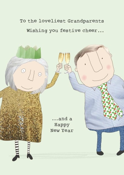 Funny Christmas Card - For Grandparents - Festive Cheer & Happy New Year created by Rosie Made A Thing