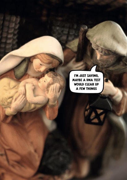 Funny Christmas Card - DNA Test - Nativity created by The Buddy Fernandez Card Co.