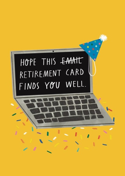 Funny Retirement Card - Email - Laptop created by Alice Mole Illustration