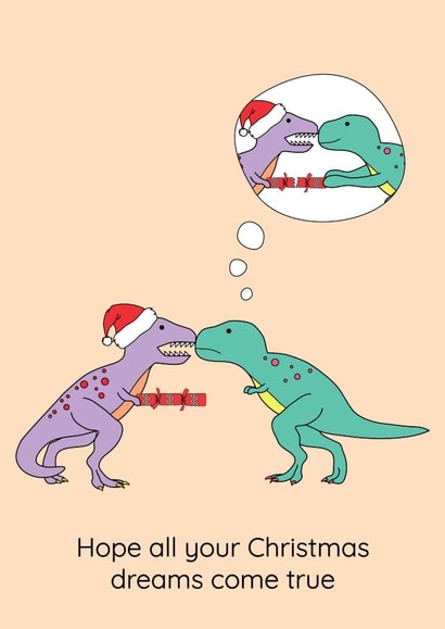 Funny Christmas Card - Sad Cracker Dinosaur - T-Rex Arms created by Dinosaurs Doing Stuff