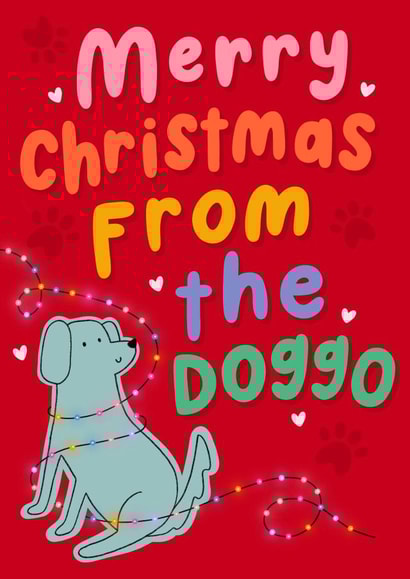 Cute Christmas Card - From The Dog - Doggo created by katie illustrated