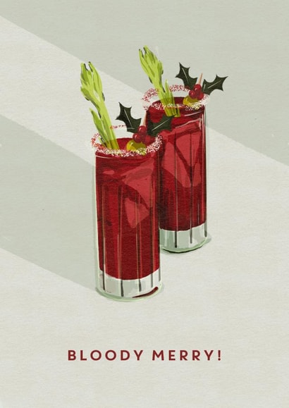 Arty Christmas Card - Bloody Mary - Cocktail created by @doublepea_designs