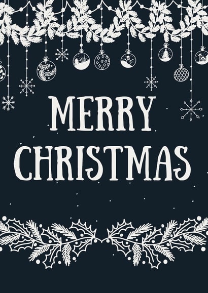 Classic Christmas Card - Garland - Baubles created by Jenny Wren Designs