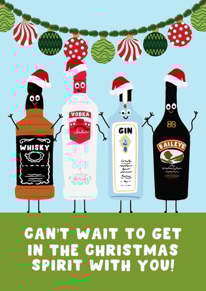 Funny Christmas Card - Spirits - Party created by Pink Peach Cards