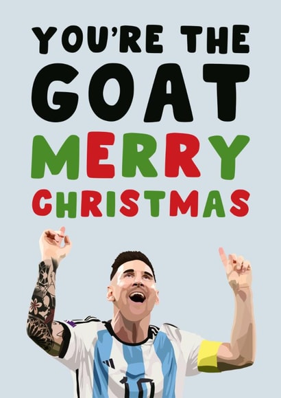 Football Christmas Card - Lionel Messi - GOAT created by Pink Peach Cards