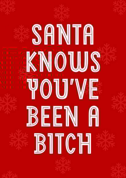Funny Christmas Card - Santa Knows created by Sundiva Designs