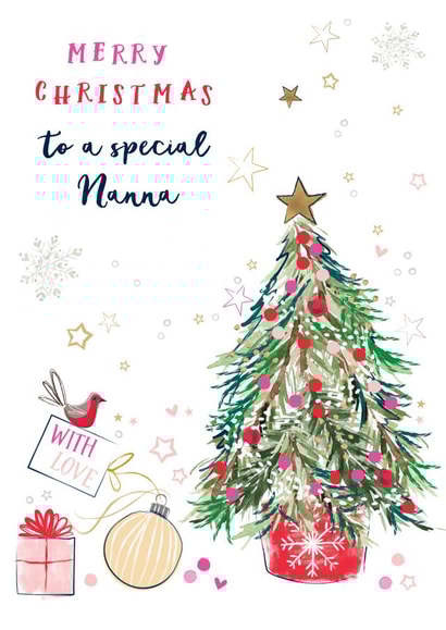 Traditional Christmas Card - Special Nanna - Christmas Tree created by Katie Phythian Design