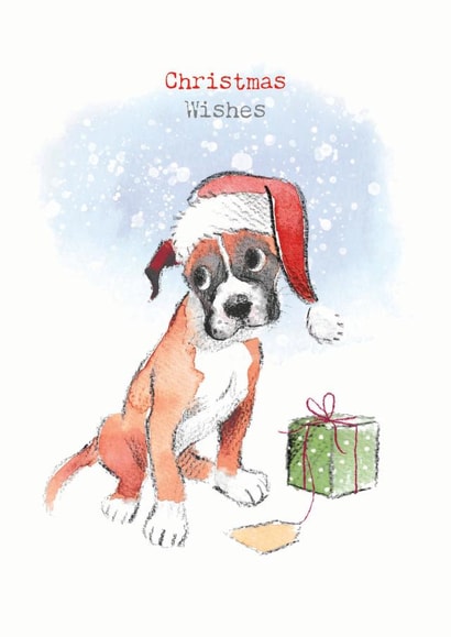 Cute Christmas Card - Boxer Dog - Gift created by Paper Shed Design