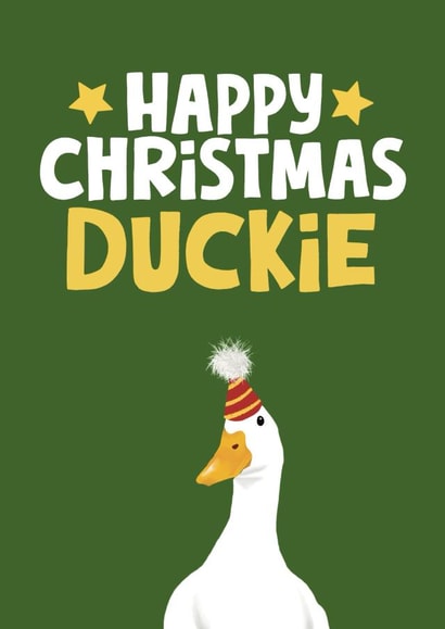 Cute Christmas Card - Duckie - Happy Christmas created by Giddy Kipper