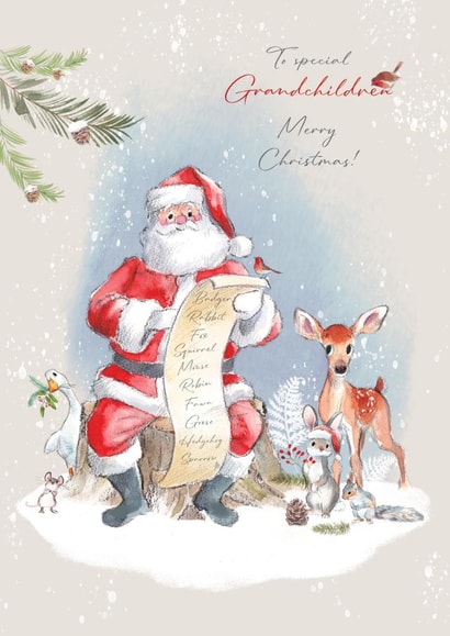 Cute Christmas Card - For Grandchildren - Santa Checking List created by Paper Shed Design