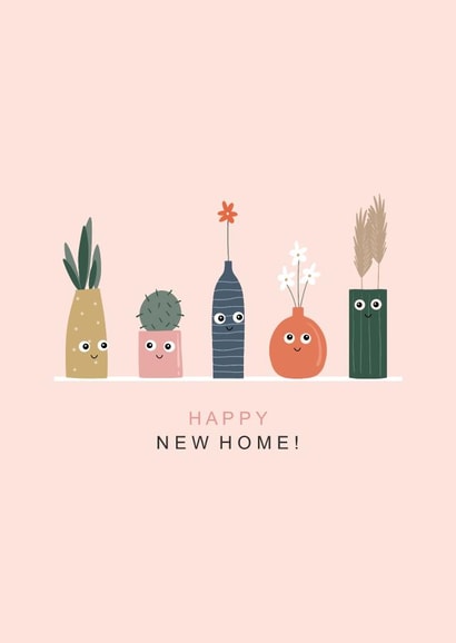 Cute - new home - house plant card created by Little Prints Fred Designs