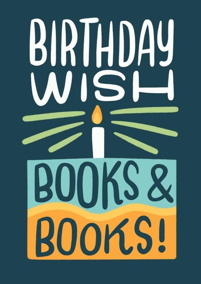 Cute Birthday Card - Books created by Happy Introvert