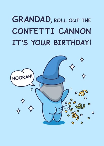Funny Birthday Card - For Grandad - Confetti Cannon created by Cheeky Legends