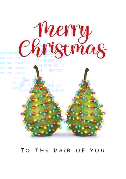 To Both of You - Merry Christmas To The Pair Of You - Pears Pun created by badgerbee design